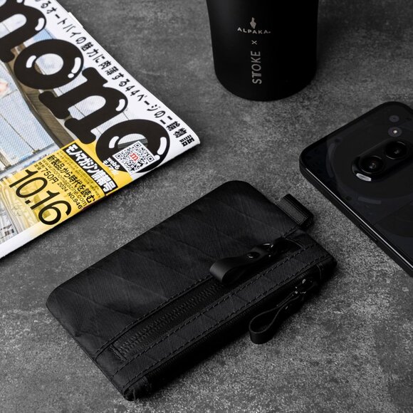 Zip Pouch Black X-Pac- RFID-Blocking Small Cash and Card Zip Wallet with Carbon - Picture 2 of 8
